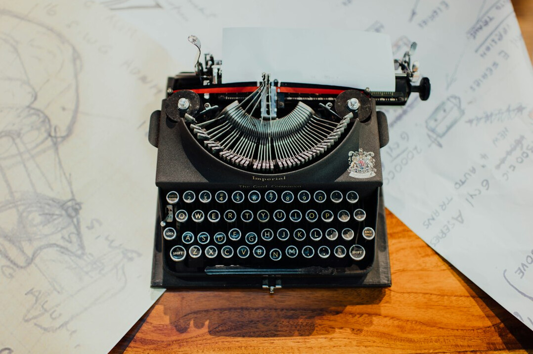 typewriter with paper